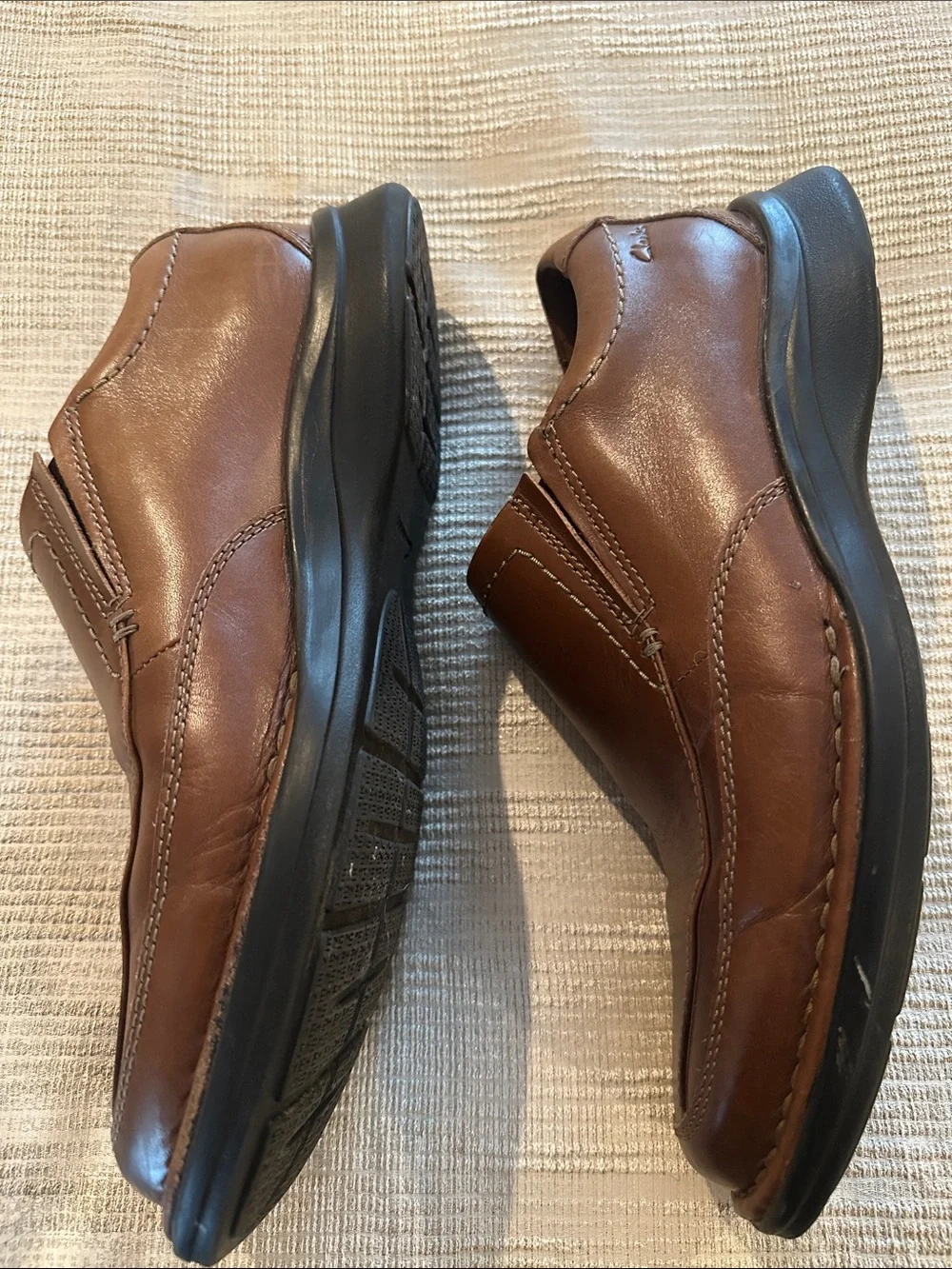 Clark's Collection Ultimate Comfort Brown Leather Slip On Dress Shoes - Size 10W